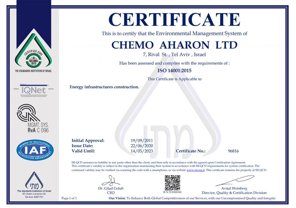ISO 14001 Certificate